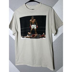 Mohammed Ali Shirt Mens M Medium Tan Boxing Casual T Shirt Short Sleeve